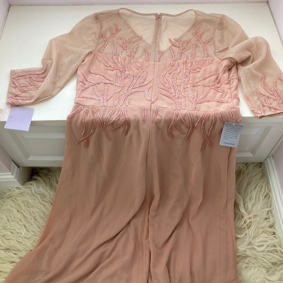 JS COLLECTIONS VIOLET CHIFFON BEADED EVENING DRESS - Picture 15 of 16